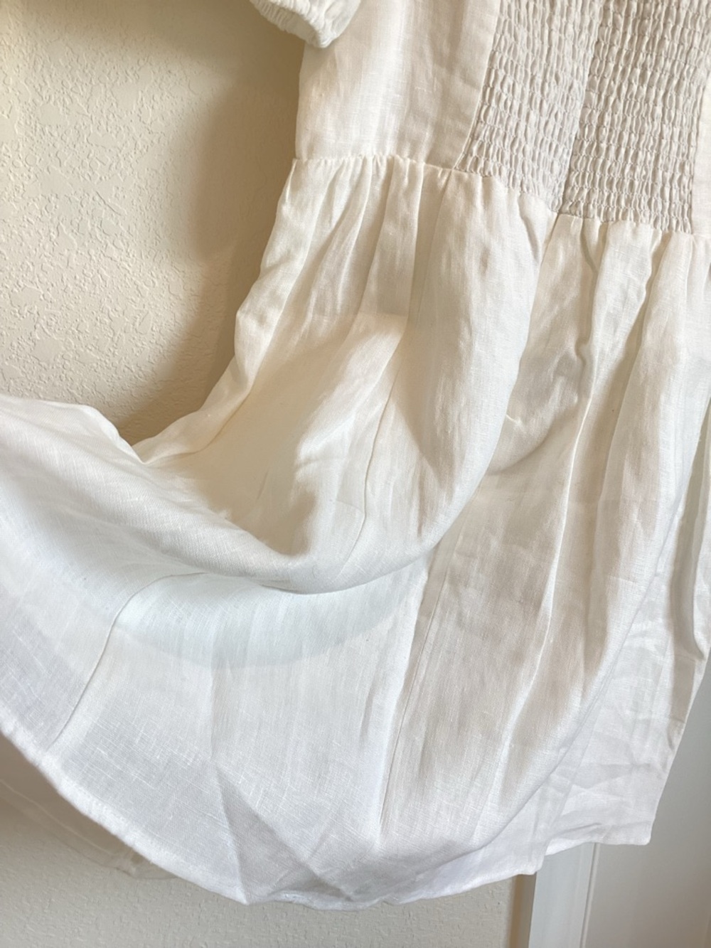 Reformation Malvina Linen Puff-Sleeve Mini Dress Anthropologie New White 10 - Picture 12 of 16